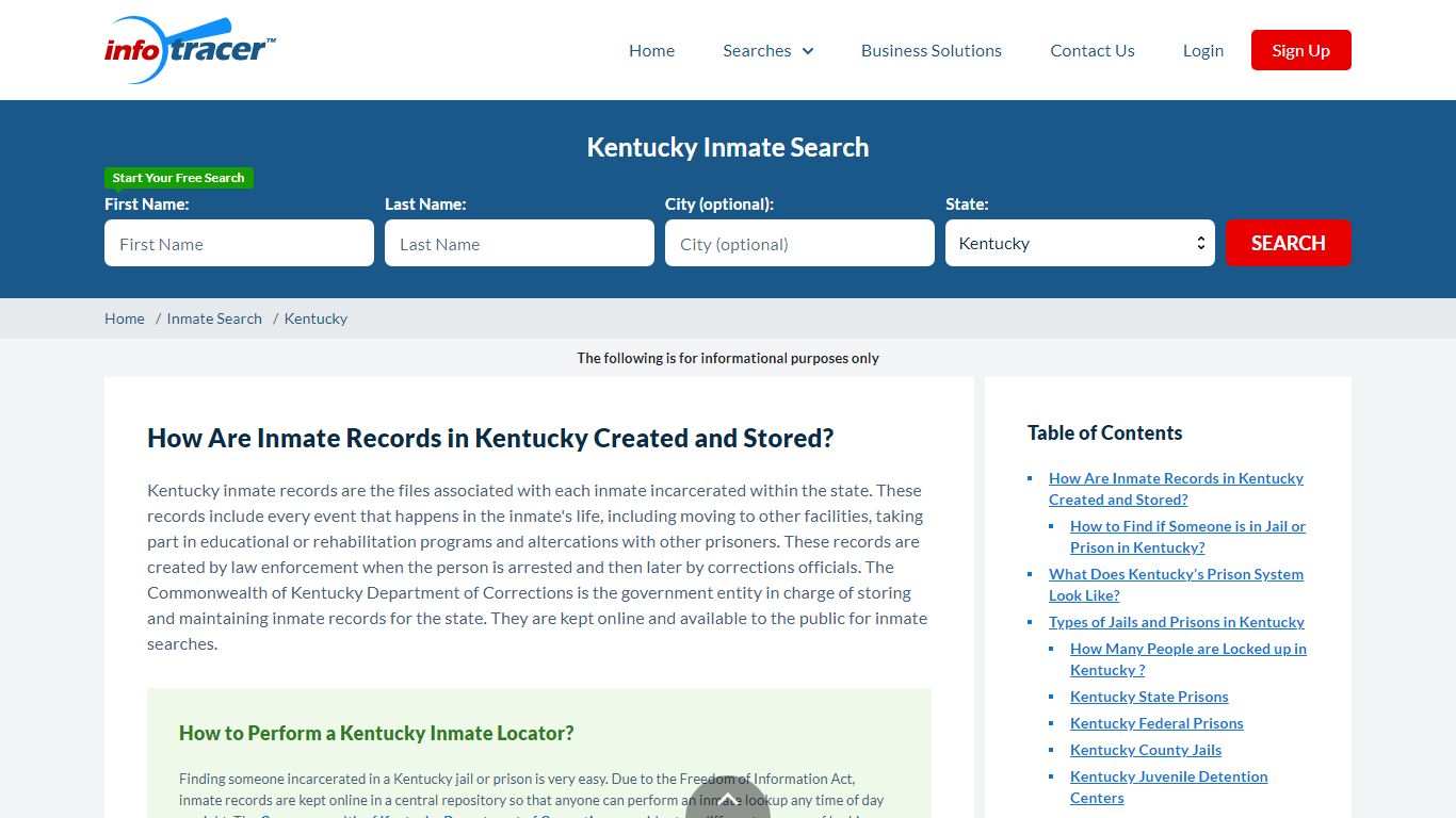 Kentucky Inmate Search & Locator - Find a KY Offender - InfoTracer